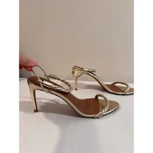 Women’s BCBMAXAZRIA Taylor Leather Slingback Sandals Gold Size 9.5